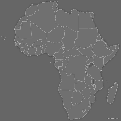 Preview of Blank Map of Africa (Dark)