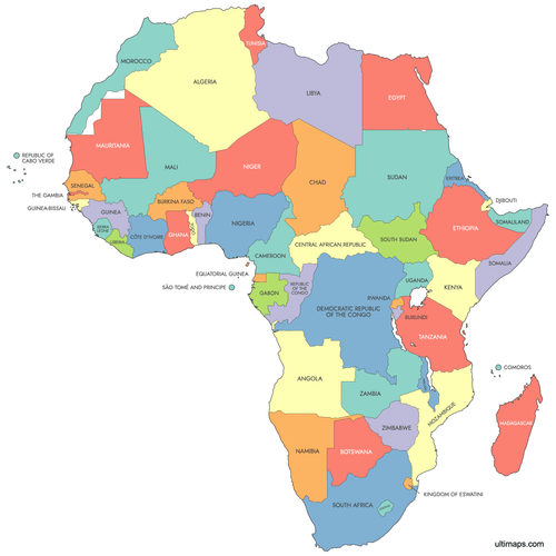 Preview of Labeled Map of Africa