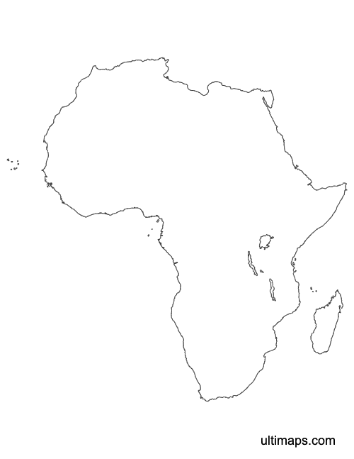 Preview of Outline Map of Africa (Letter)