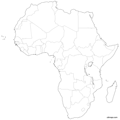 Preview of Outlined Map of Africa