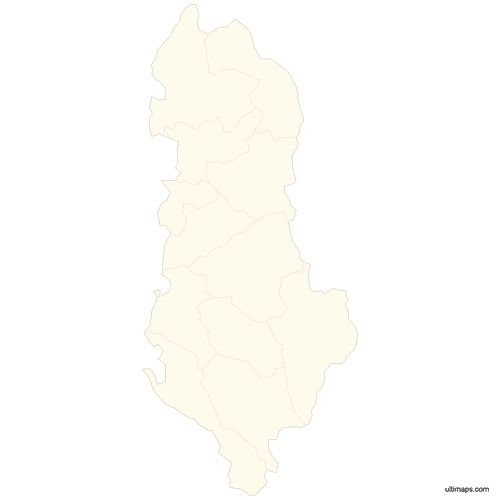 Preview of Blank Map of Albania Counties