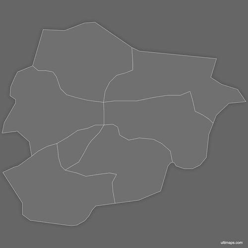 Preview of Blank Map of Andorra Parishes (Dark)