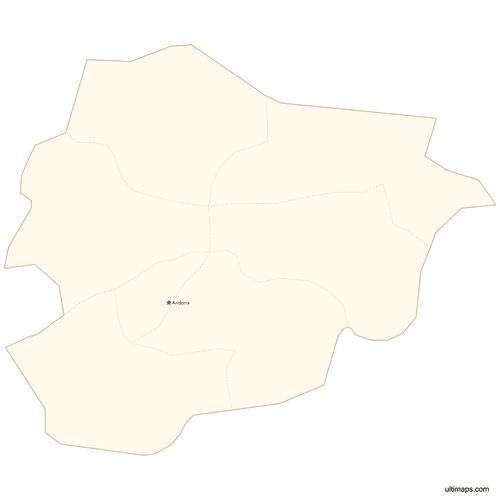 Preview of Map of Andorra Parishes with Cities