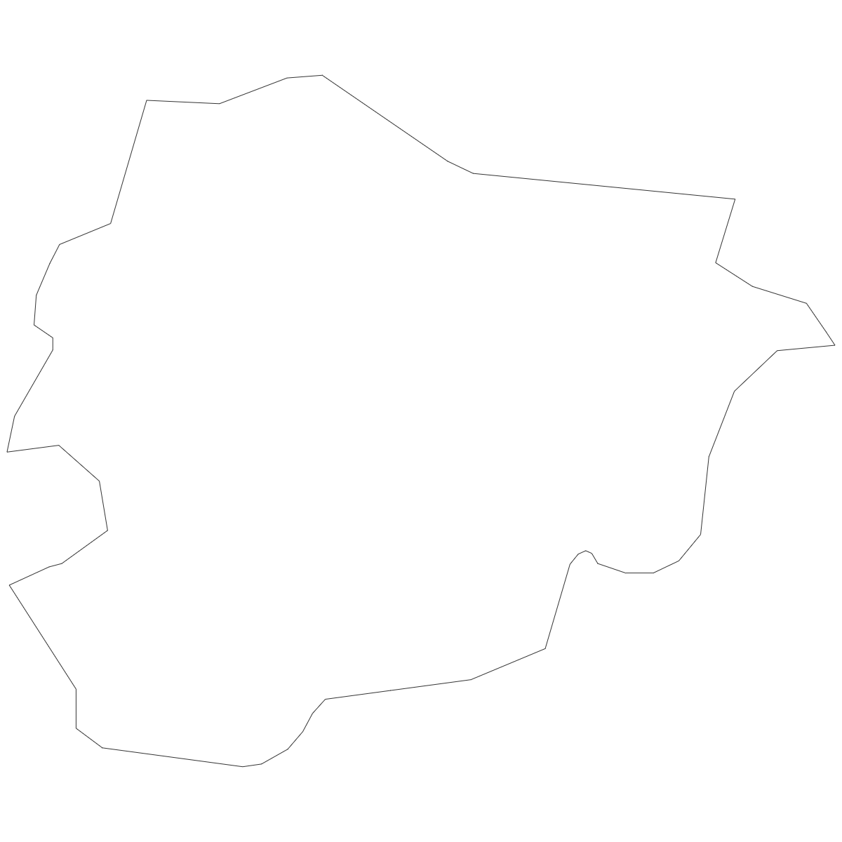 Outline Map of Andorra Parishes