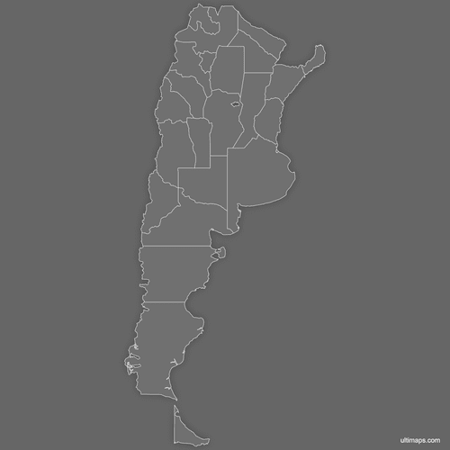 Preview of Blank Map of Argentina Provinces (Dark)