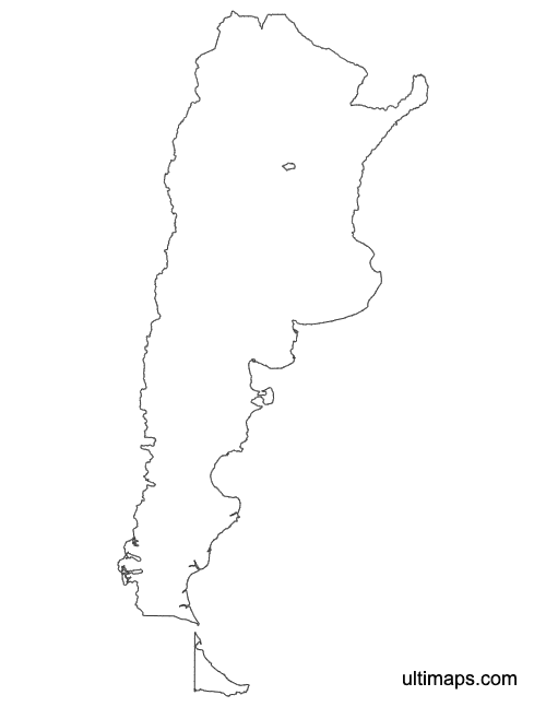 Preview of Outline Map of Argentina Provinces (Letter)