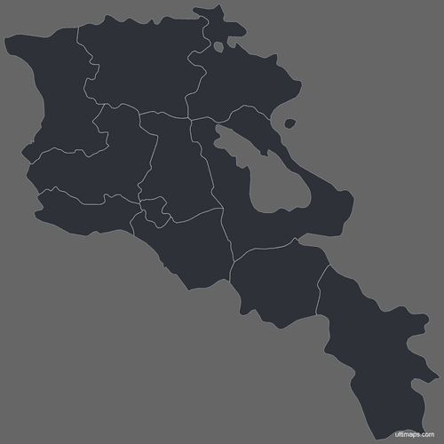 Preview of Blank Armenia Map with Provinces (Dark)