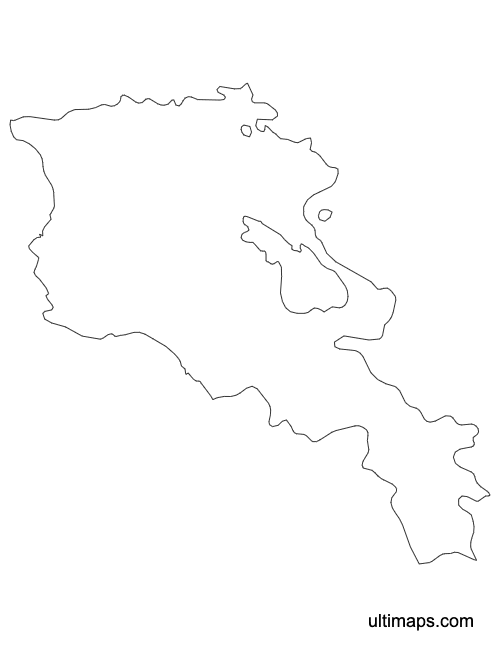 Preview of Outline Armenia Map with Provinces (Letter)