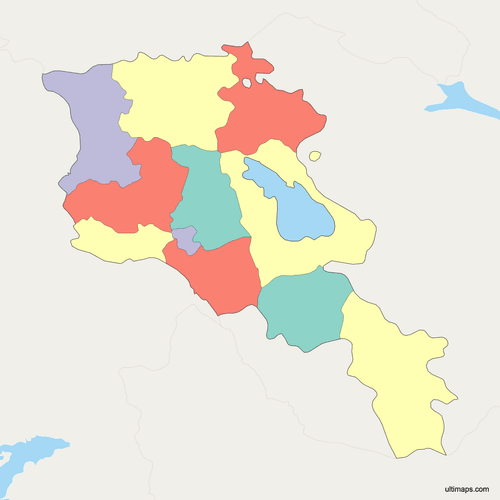Preview of Political Map of Armenia with Provinces