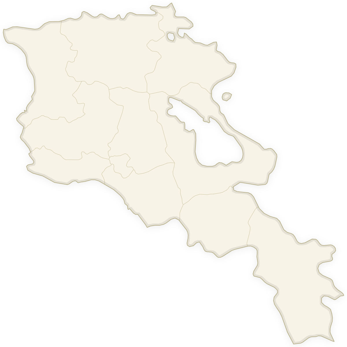 Blank map of Armenia with Provinces