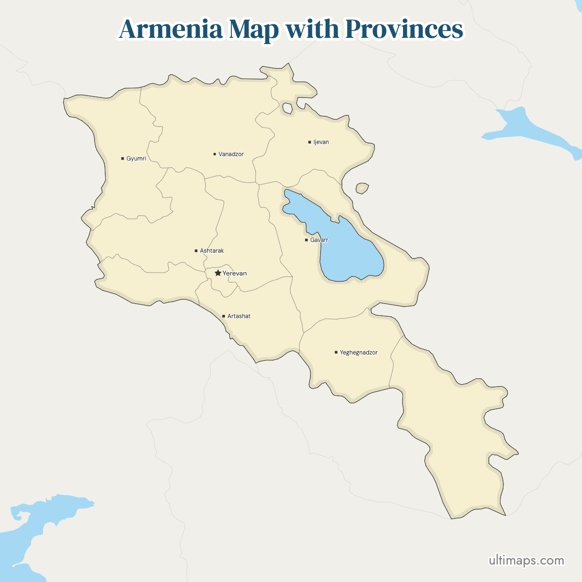 Armenia Map with Provinces