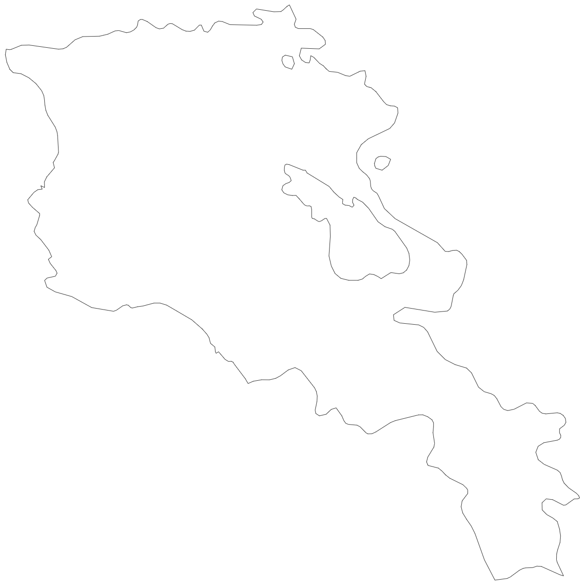 Outline map of Armenia