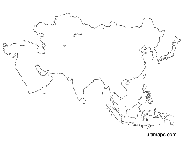 Preview of Outline Map of Asia (Letter)