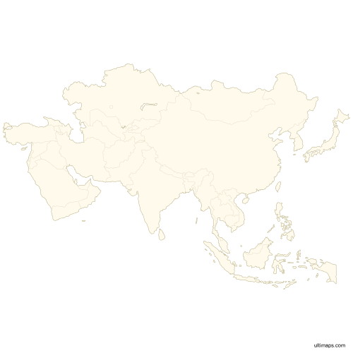 Preview of Vector Map of Asia