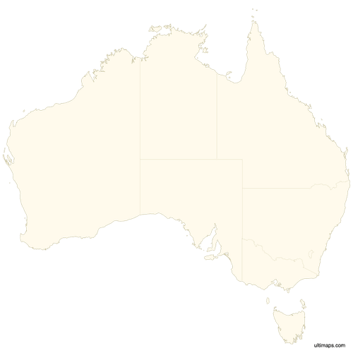 Preview of Blank Map of Australia