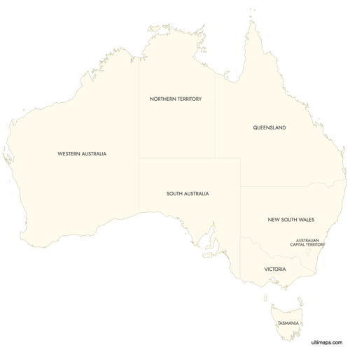 Preview of Labeled Map of Australia