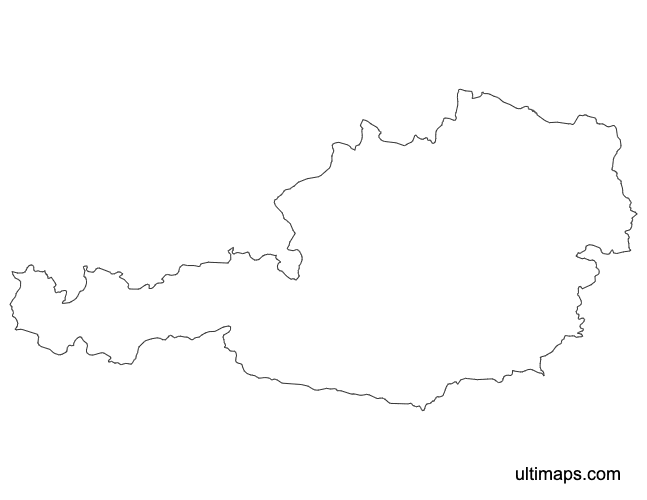 Preview of Outline Map of Austria States (Letter)