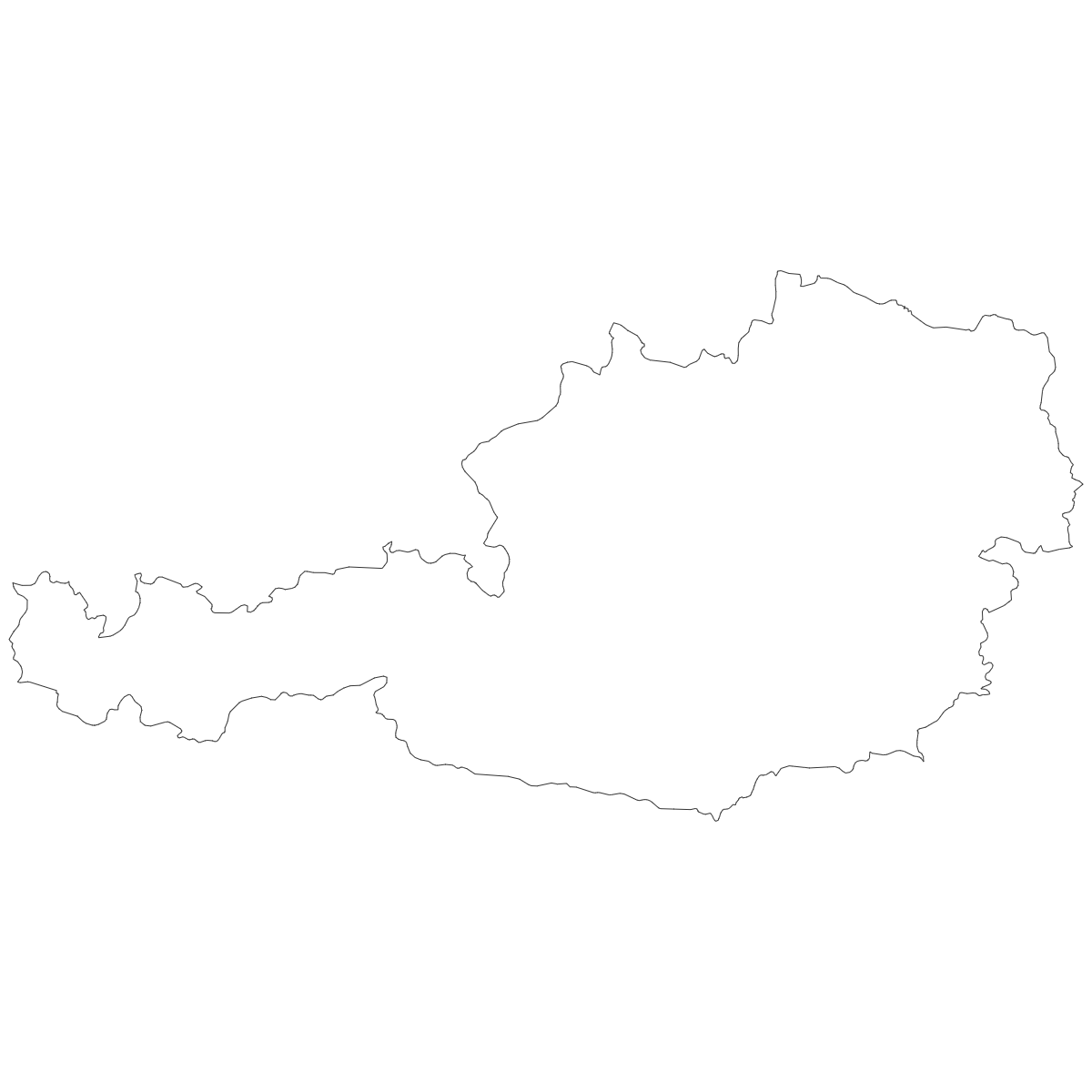 Outline Map of Austria States