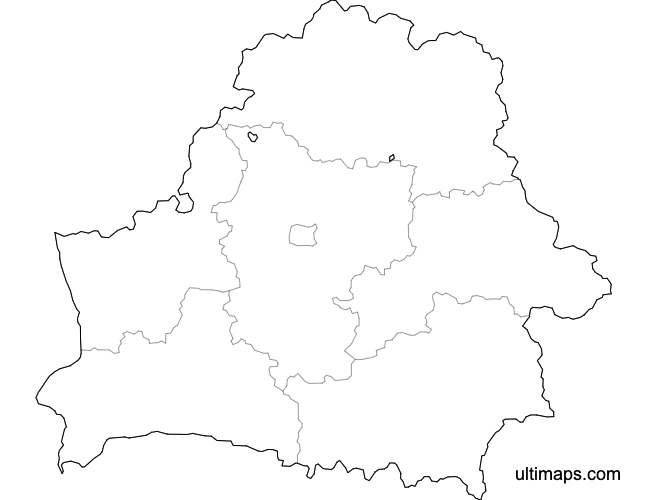 Preview of Blank Map of Belarus Regions (A4)