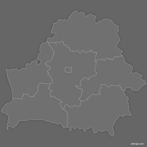 Preview of Blank Map of Belarus Regions (Dark)