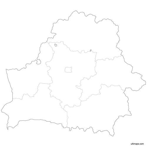Preview of Outlined Map of Belarus Regions