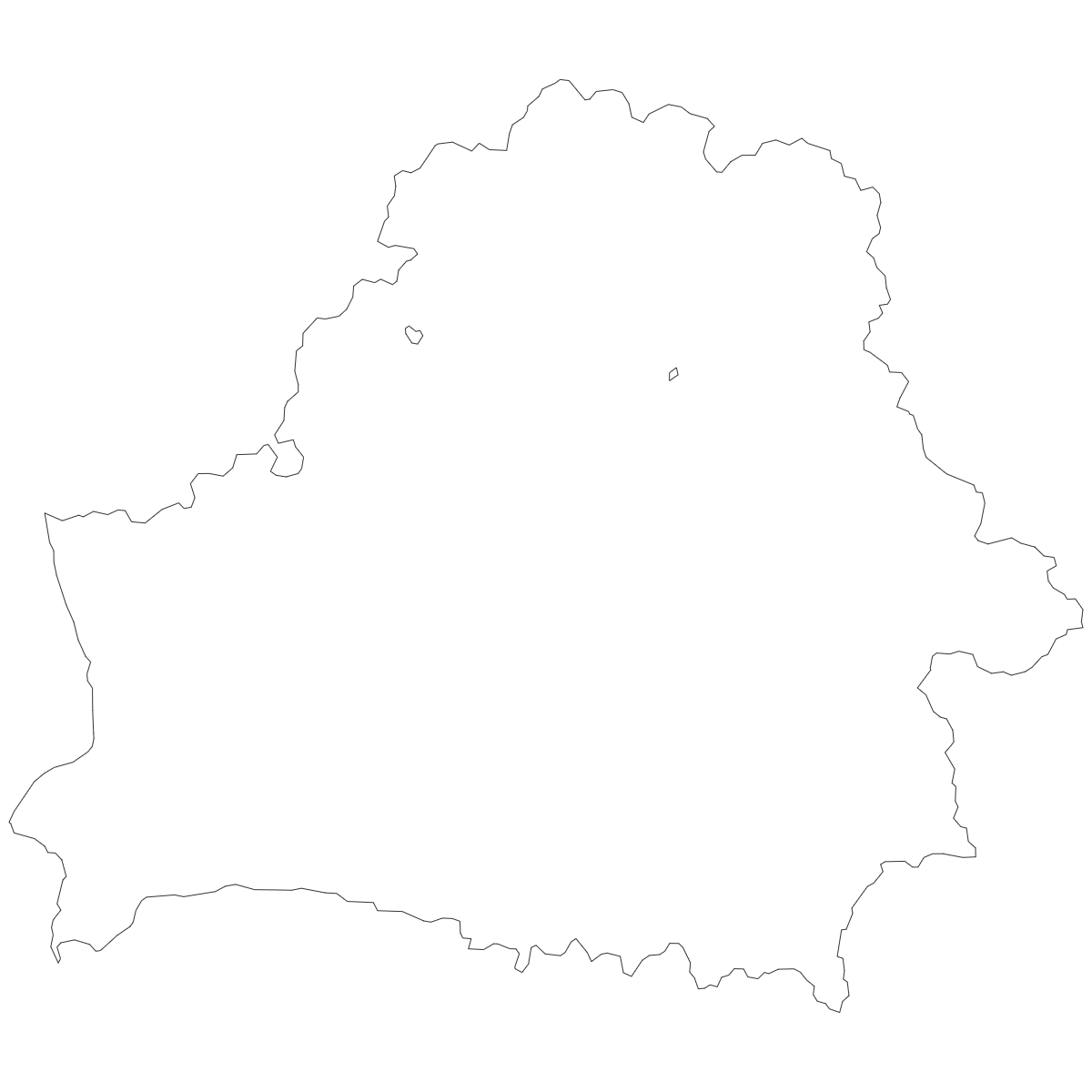 Outline Map of Belarus Regions