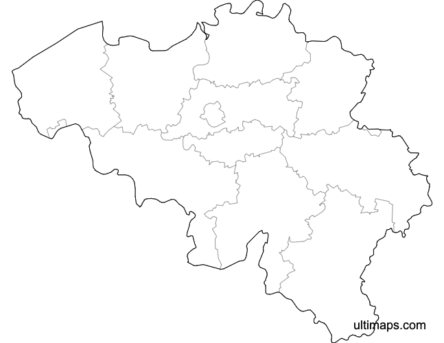 Preview of Blank Map of Belgium Provinces (A4)