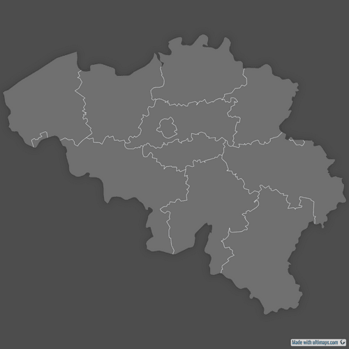 Preview of Blank Map of Belgium Provinces (Dark)