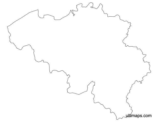 Preview of Outline Map of Belgium Provinces (A4)