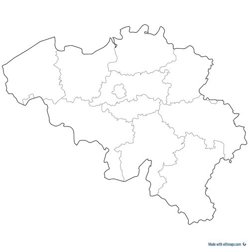 Preview of Outlined Map of Belgium Provinces