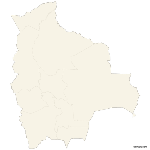 Preview of Blank Bolivia Map with Departments