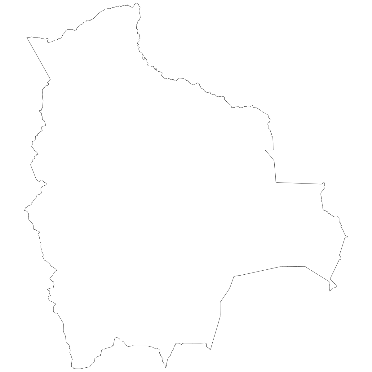 Outline map of Bolivia