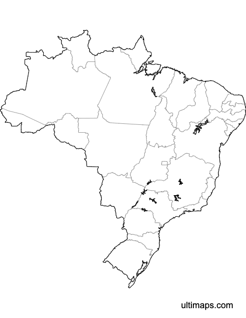 Preview of Blank Map of Brazil States (Letter)