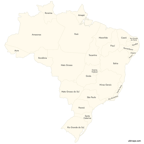 Preview of Labeled Map of Brazil States