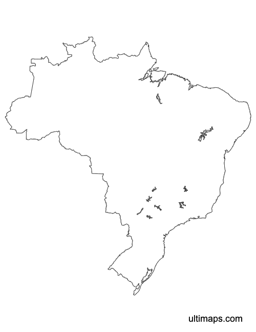 Preview of Outline Map of Brazil States (Letter)