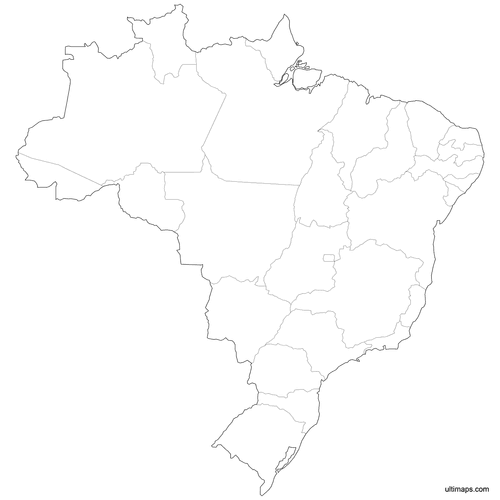 Preview of Outlined Map of Brazil States