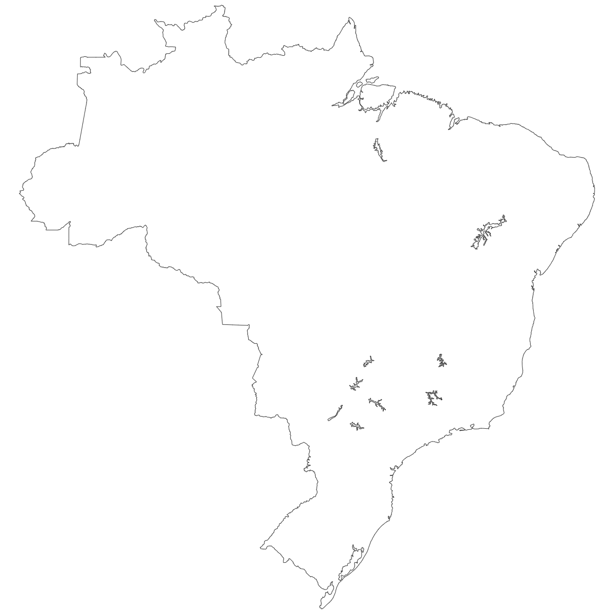 Outline Map of Brazil States