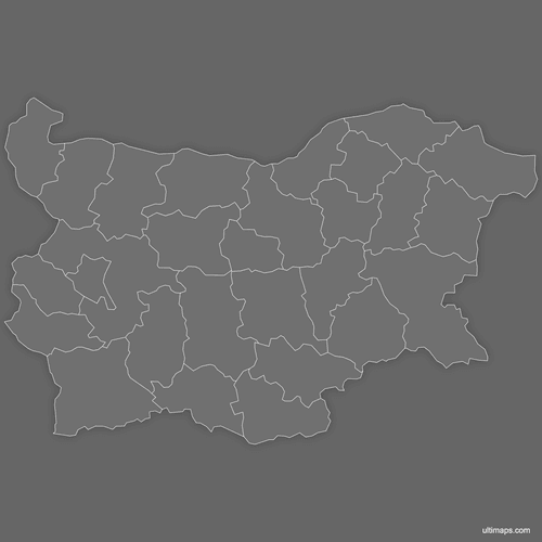 Preview of Blank Map of Bulgaria — Provinces (Dark)