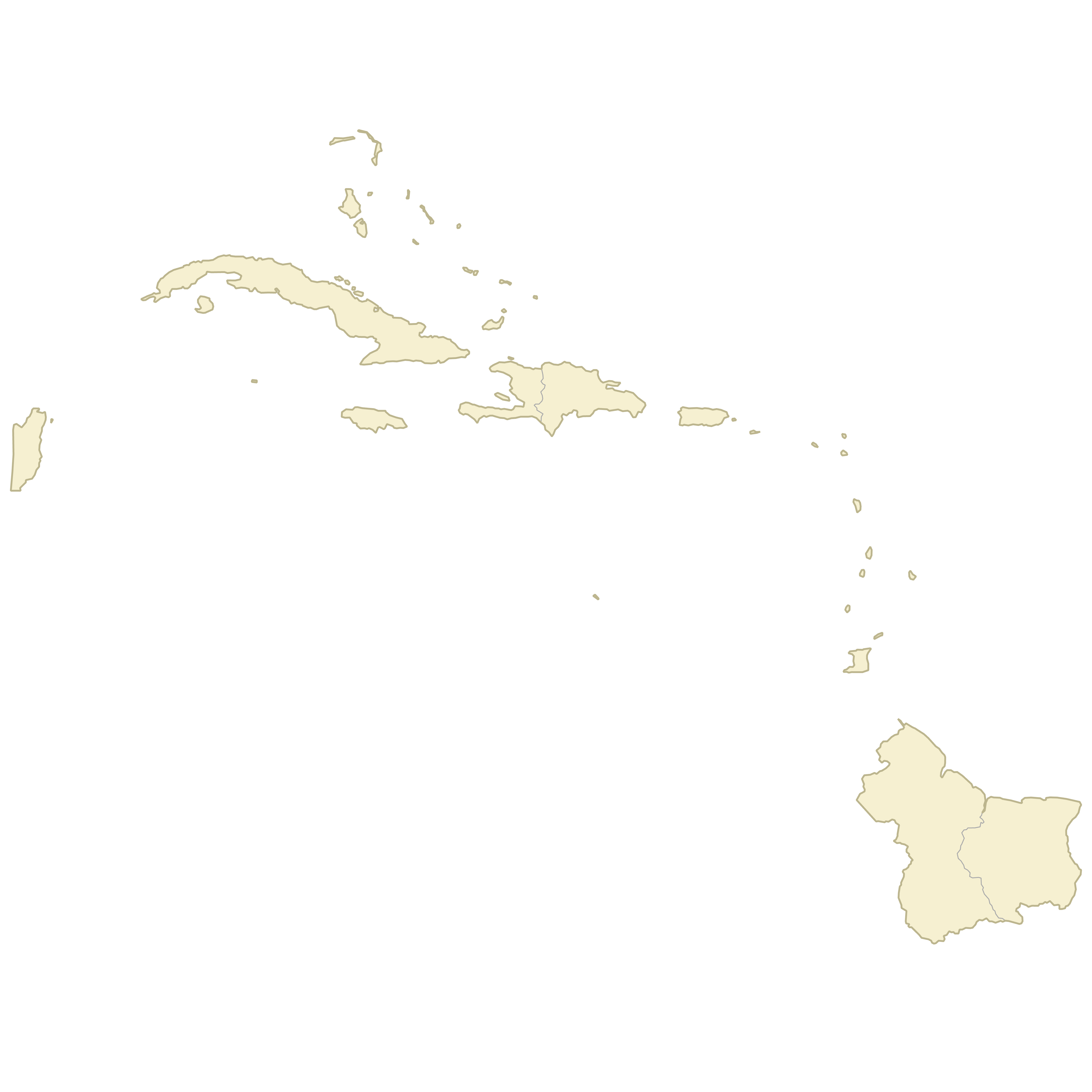 Blank Map of Caribbean countries