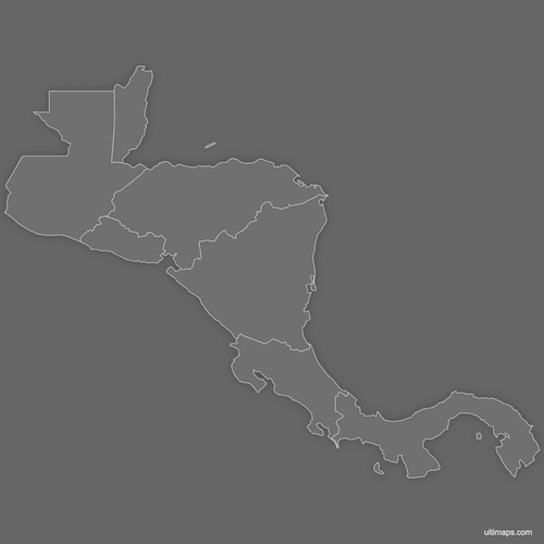 Preview of Blank Map of Central America (Dark)