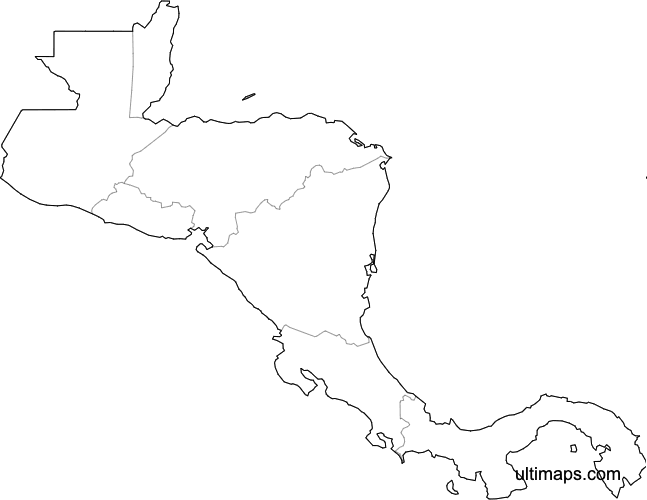 Preview of Blank Map of Central America (Letter)
