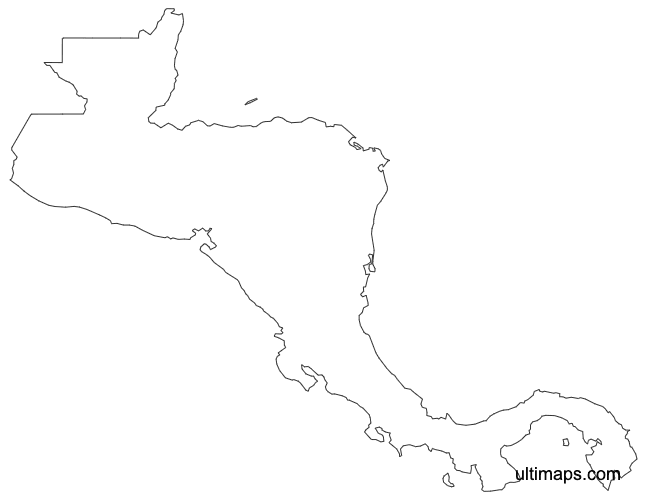 Preview of Outline Map of Central America (A4)