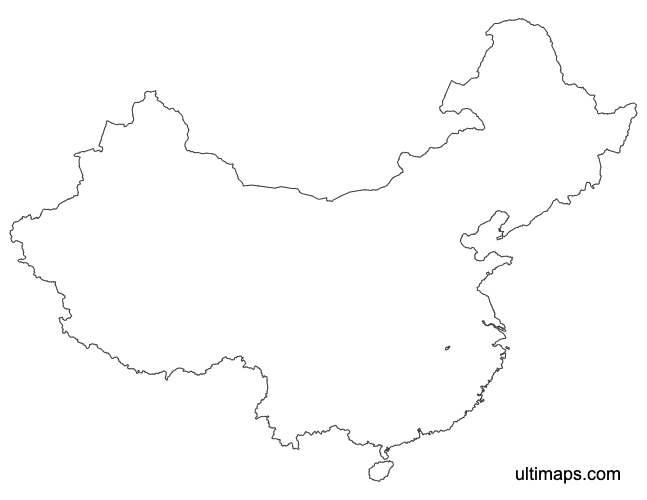 Preview of Outline Map of China Provinces (Letter)