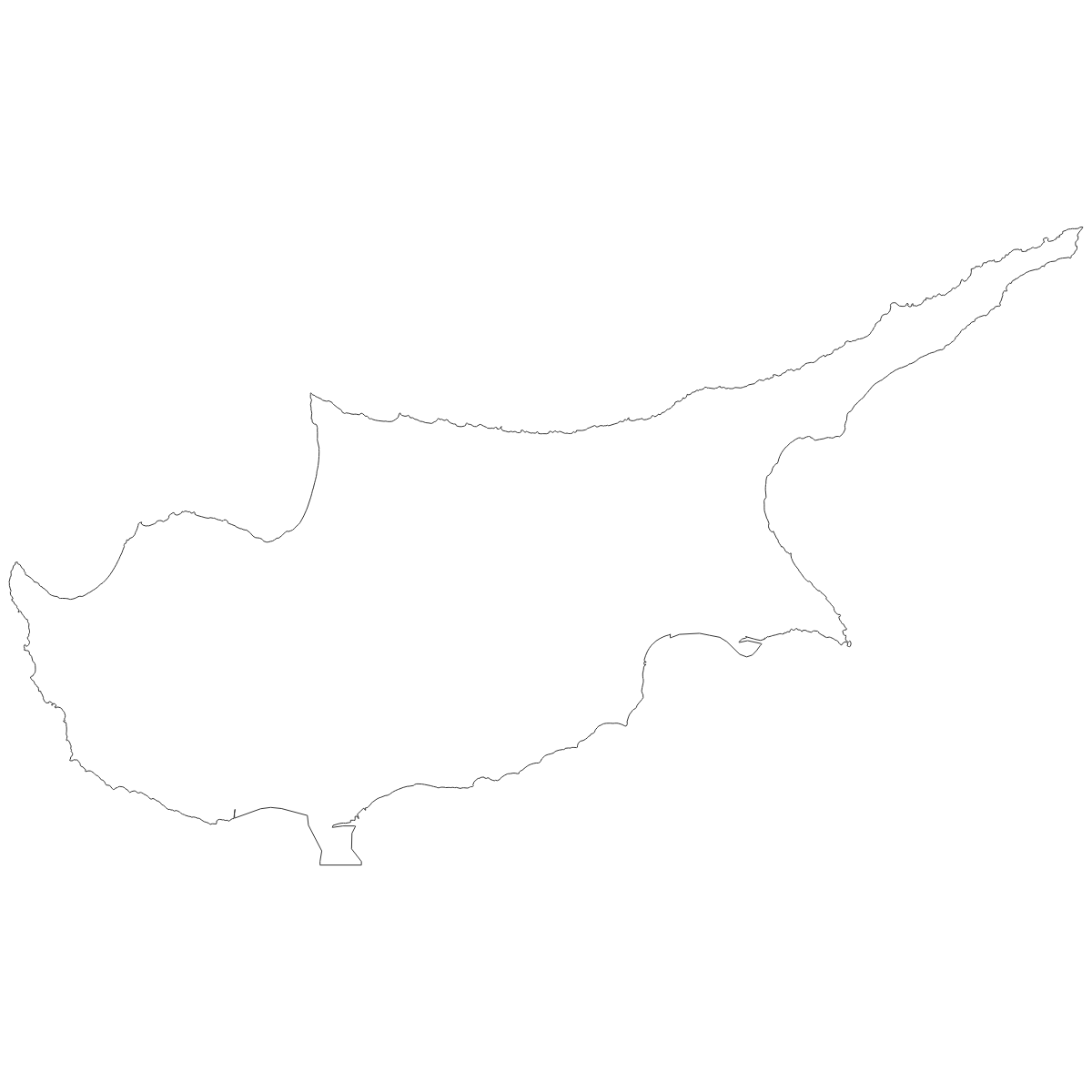 Outline map of Cyprus