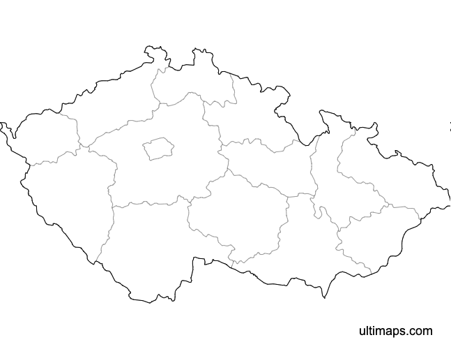 Preview of Blank Map of Czech Republic Regions (A4)