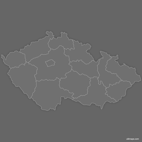 Preview of Blank Map of Czech Republic Regions (Dark)