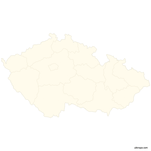 Preview of Blank Map of Czech Republic Regions