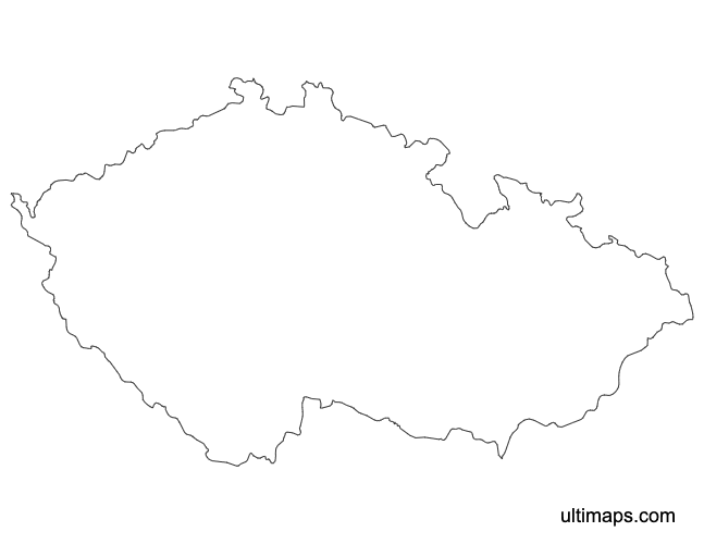 Preview of Outline Map of Czech Republic Regions (A4)