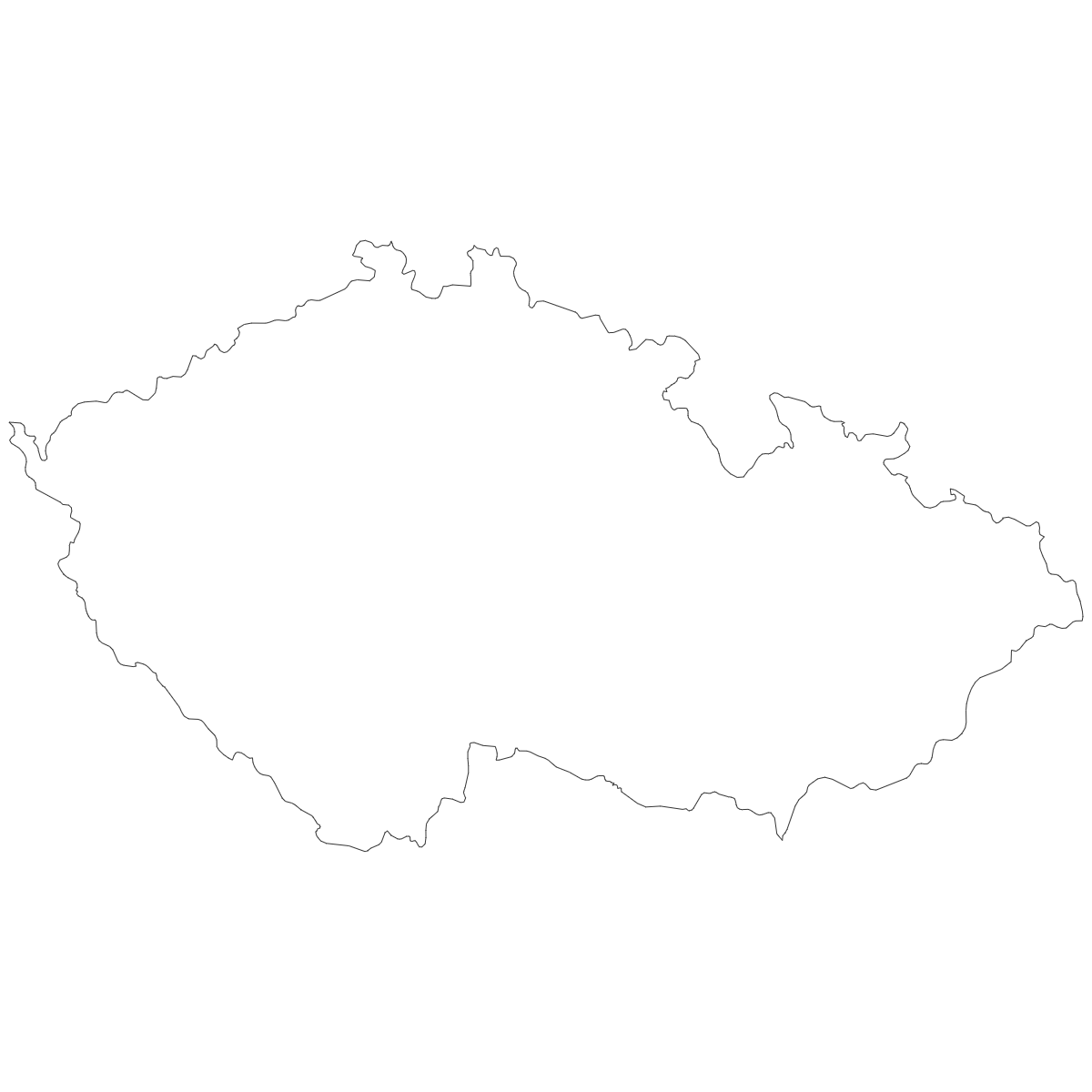 Outline Map of Czech Republic Regions