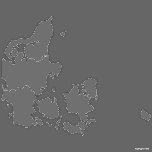 Preview of Blank Map of Denmark Regions (Dark)